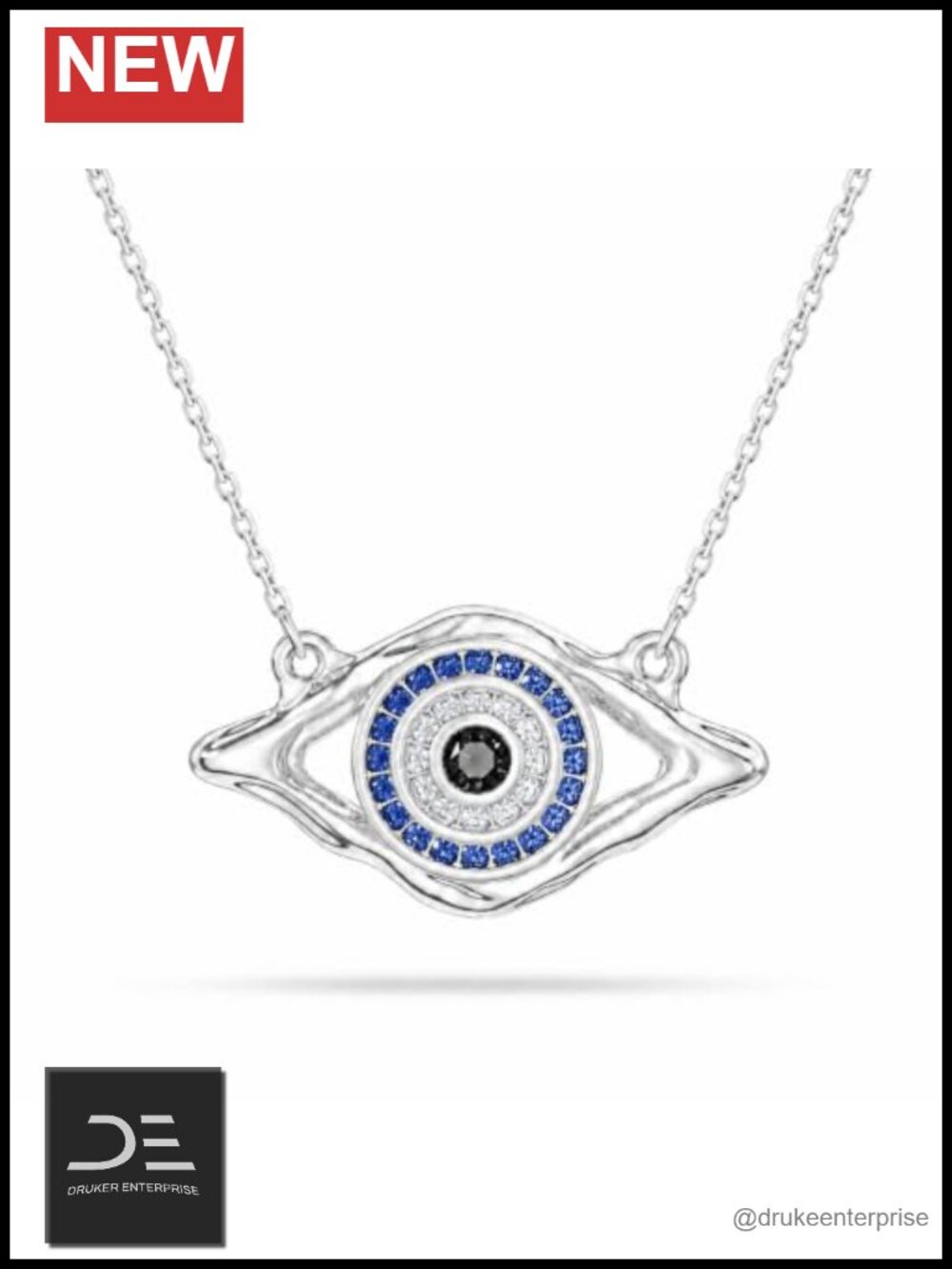 Sterling Silver Evil Eye Pendant Necklace 18" CZ Amulet Protection Jewelry Gift